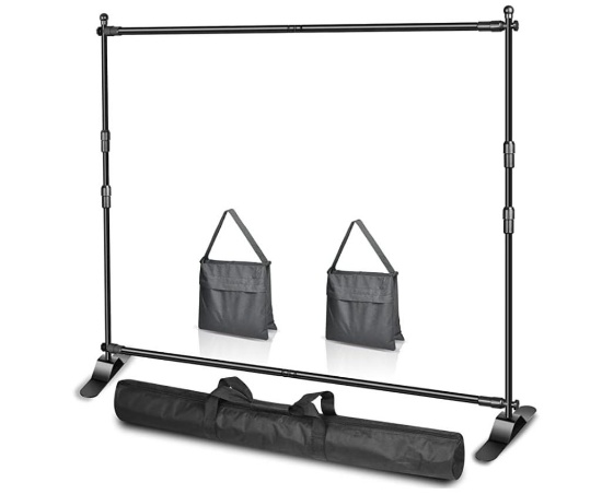 EMART 10 x 8ft (W x H) Adjustable Photo Backdrop Banner Stand with Telescopic Tubes
