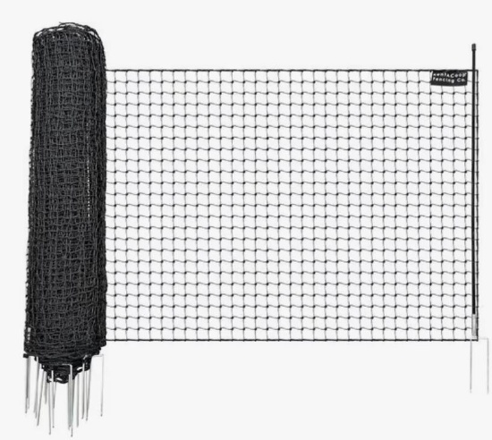 RentACoop Poultry Dog Pet Fence, Black approx 60in tall. maybe 50ft or more..