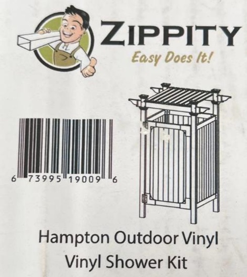 zippity Hampton outdoor vinyl shower kit # ZP19009 (incomplete) Box 1 of 3 only.