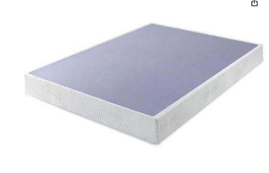 ZINUS Metal Box Spring with Wood Slats, 7.5 Inch Mattress Foundation, Sturdy Steel Structure Queen