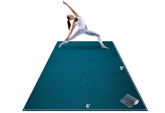 Gorilla Mats Premium Extra Large Yoga Mat ? 9ft x 6ft x 8mm Extra Thick & Ultra Comfortable