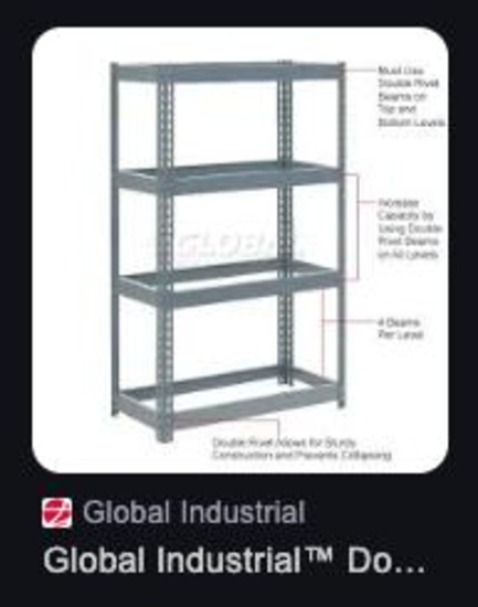 Qty 30 - 48in Long Gray Double Rivet Beam Shelving Rack Steel Beam Mfr # 160CP23