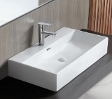 Eridanus Bathroom Sink 30in x 16in Rectangular Vessel Sink, Wall Mount Above Counter Vanity Sink