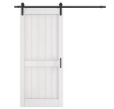 H Shape Barn Door White