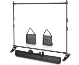 EMART 10 x 8ft (W x H) Adjustable Photo Backdrop Banner Stand with Telescopic Tubes