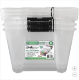 Qty 3 Greenmade InstaView 45 Multi-Use Storage Bin, 45 Quart, Clear