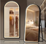NEUTYPECHIC large mirror N31E12O Full Length Standing Mirror with LED Lights,3 Colors Dimmable