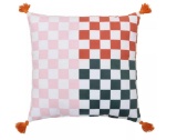 Qty. 3 Reversible Embroidered Throw Pillow Checkered
