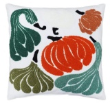 Qty. 3 Embroidered Thanksgiving Throw Pillow Gourds