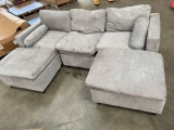 light gray five piece sectional