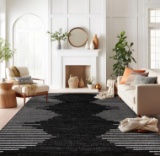 Rugshop Bohemian Stripe Stain Resistant High Traffic Living Room Kitchen Bedroom Dining Home Office
