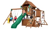 Swing-N-Slide WS 8352 Knightsbridge Ultimate Wooden Swing Set with Slide, Play Set, Monkey Bars