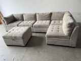 Thomasville, six piece fabric modular sectional