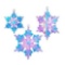 Member?s Mark Set Of 3 Pre-Lit Prismatic Snowflakes