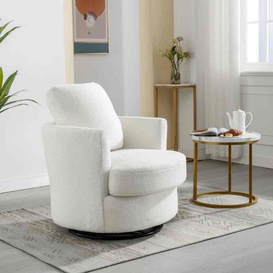 Yelina Slipcovered Swivel Barrel Chair