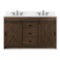 Rafter 54 in. W x 22 in. D Bath Vanity in Rustic Brown with Carrara White Engineered Stone Vanity