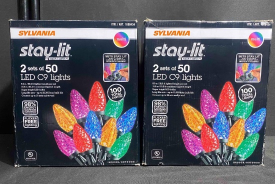 2 Pack of Stay-Lit Platinum LED C9 Lights