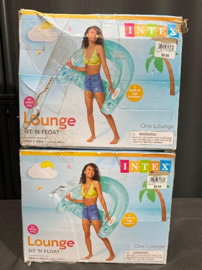 2 Pack of Intex Inflatable Lounging Swimming Pool Float