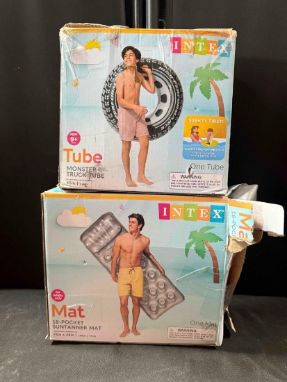 2 Pack of Intex Inflatable Lounging Swimming Pool Float