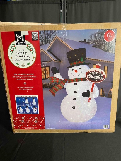 Members Mark Pre-Lit Pop-Up Twinkling Snowman