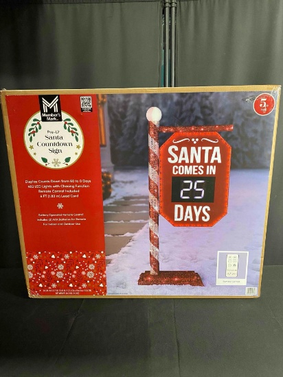 Members Mark Pre-Lit Santa Countdown Sign