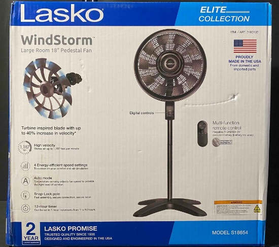 Lasko Windstorm Large Room 18 Pedestal Fan