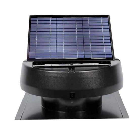 U.S. Sunlight Black Galvanized Steel Solar Power Roof Vent