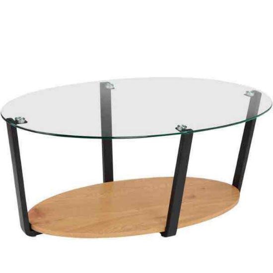 Nessa Coffee Table, Oak/Glass