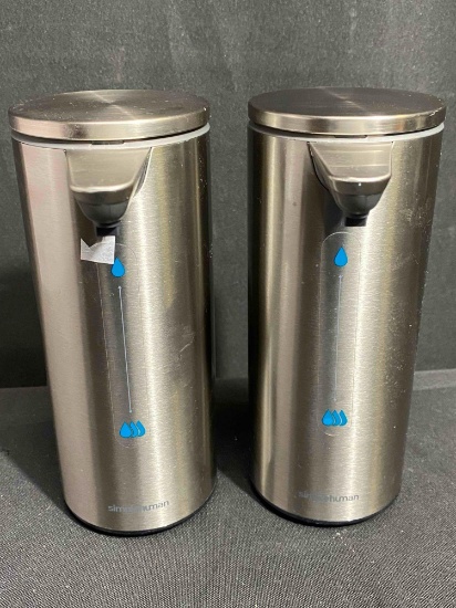 2 Pcs of simplehuman 9 oz. Touch-Free Rechargeable Sensor Liquid Soap Pump Dispenser
