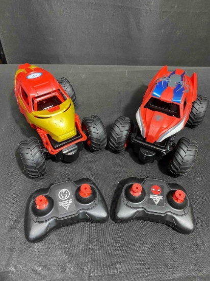 Lot of Spin Mastee Marvel RC Cars With Remote