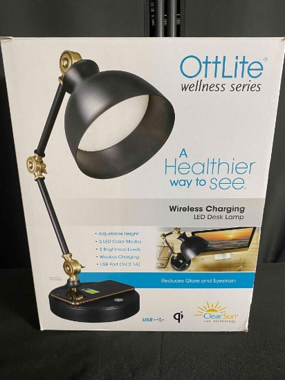 OttLite Wireless Charging LED Desk Lamp