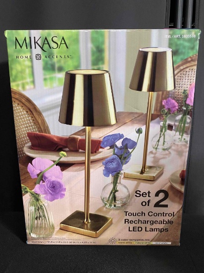 MIKASA Set of 2 Touch Control Rechargeable LED Lamps