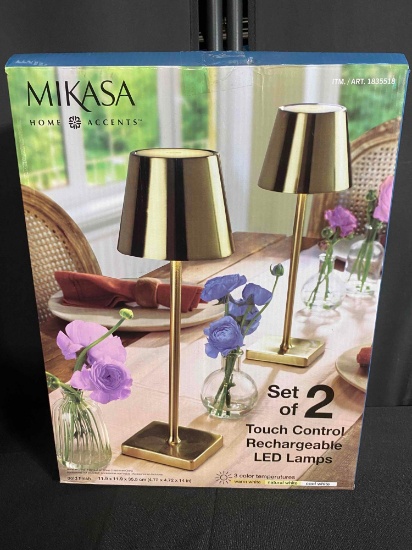 MIKASA Set of 2 Touch Control Rechargeable LED Lamps