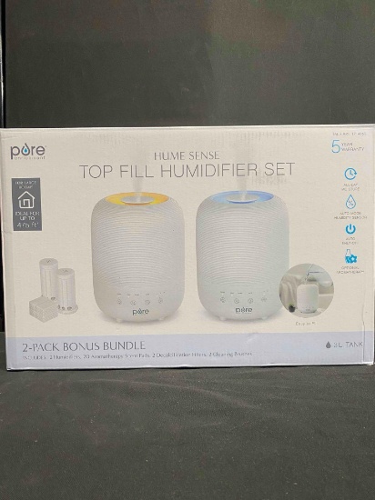 Pure Enrichment Easy Top Fill Humidifier Set Bundle 2 Pack, 3L Tank