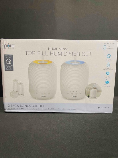 Pure Enrichment Easy Top Fill Humidifier Set Bundle 2 Pack, 3L Tank