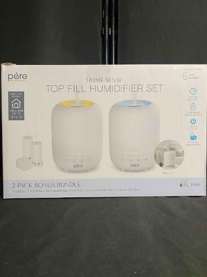Pure Enrichment Easy Top Fill Humidifier Set Bundle 2 Pack, 3L Tank