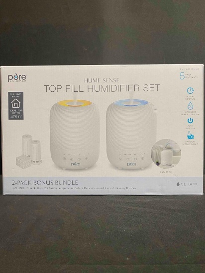 Pure Enrichment Easy Top Fill Humidifier Set Bundle 2 Pack, 3L Tank