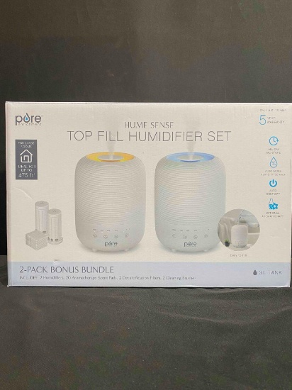Pure Enrichment Easy Top Fill Humidifier Set Bundle 2 Pack, 3L Tank