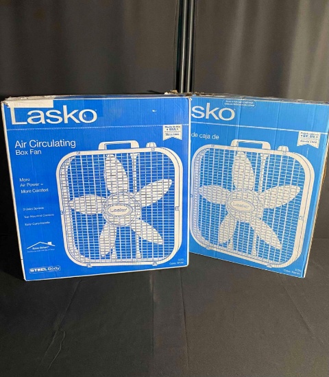 2 Lasko Air Circulating Box Fan