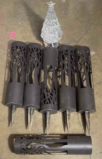 Solar Lights for Outdoor Paths & 14 inch Christmas Lighted Tree Lantern