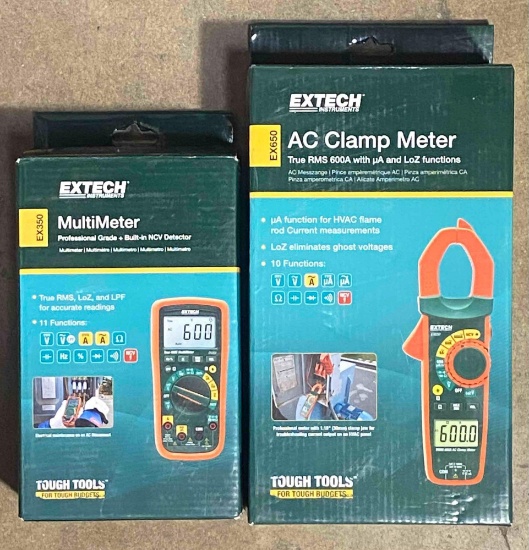 2 Pack of EXTECH INSTRUMENTS AC CLAMP METER & MULTIMETER