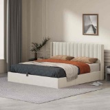 Daizia Lift Up Storage Platform Bed with Winback Headboard King Size
