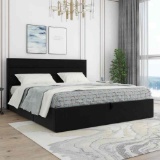 Denicolais Hydraulic Lift Up Upholstered Storage Bed with Winback Headboard King Size