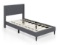 Gray Wood Frame Twin Size Upholstered Platform Bed