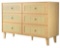 Rattan Drawer 6 Dresser for Bedroom, Mid-Century Modern Chests of Drawers
