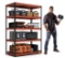 HOMEDANT House 5-Tier Orange-Black Adjustable Storage Utility Rack