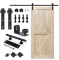 S&Z TOPHAND 38 in.x84 in. Unfinished British Brace Knotty Barn Door