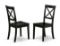 2pcs East West Furniture BOC-BLK-W Boston Dining Room Chairs