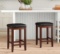 Upholstered Counter Stool with Solid Wood Frame