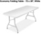 Uline Plastic Table Economy Folding Table - 72 x 30 in. - White